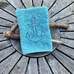 Anker-Waschlappen Stickdatei ITH 13x18 Waschhandschuh Geschenk maritim Meer Urlaub Reise Strand - Sewando