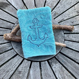 Anker-Waschlappen Stickdatei ITH 13x18 Waschhandschuh Geschenk maritim Meer Urlaub Reise Strand - Sewando
