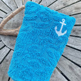 Anker-Waschlappen Stickdatei ITH 13x18 Waschhandschuh Geschenk maritim Meer Urlaub Reise Strand - Sewando