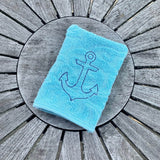 Anker-Waschlappen Stickdatei ITH 13x18 Waschhandschuh Geschenk maritim Meer Urlaub Reise Strand - Sewando