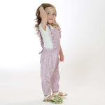 Schnittmuster Latzhose DAISY in rosa mit Rüschen für Kinder, Größen 68/74-116/122, digitaler Schnittmuster-Download.