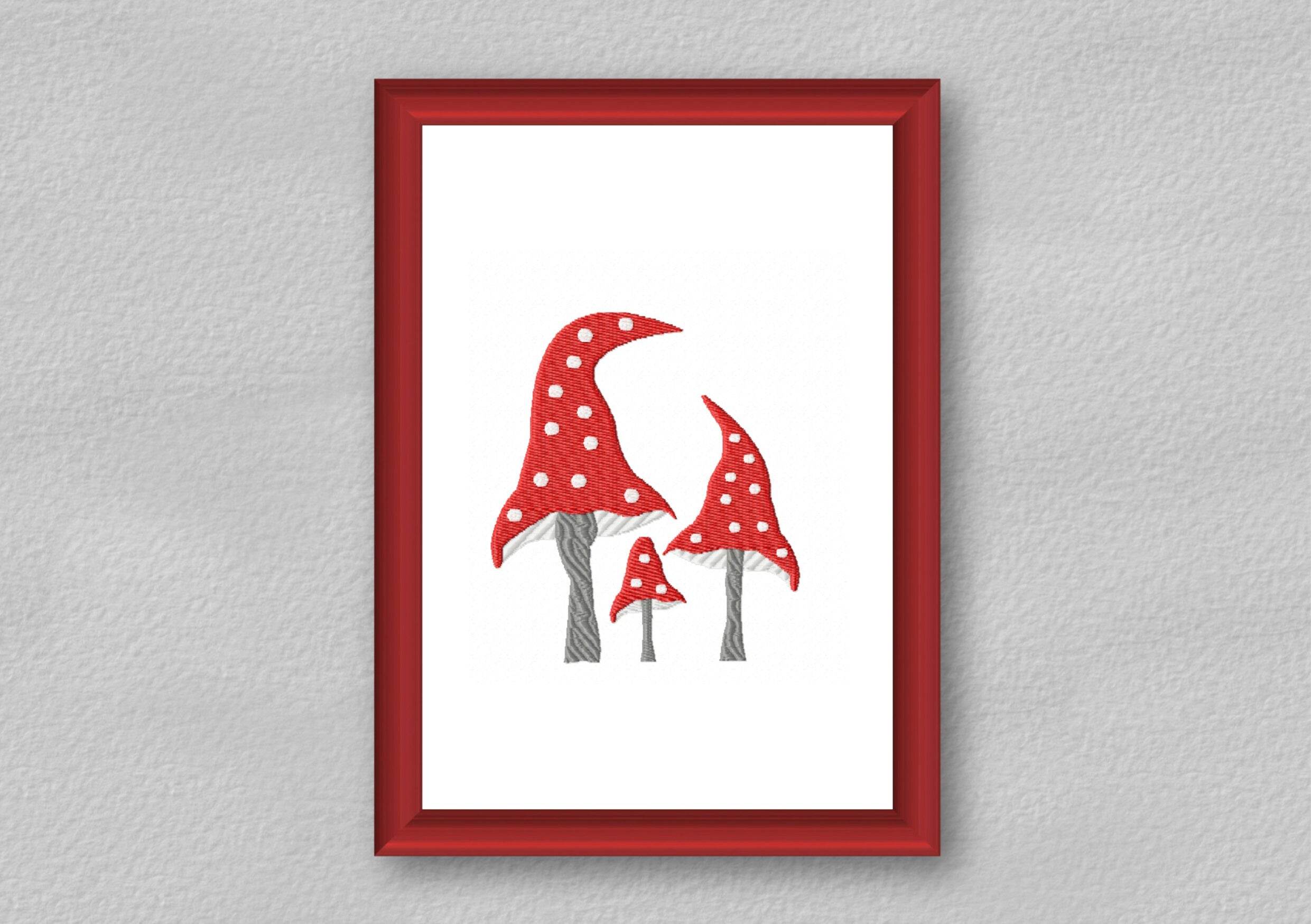 Stickdatei Pilz, Schriftzug Herbst, Fliegenpilz, Punkte, ab Rahmen 10x10 - Sewando