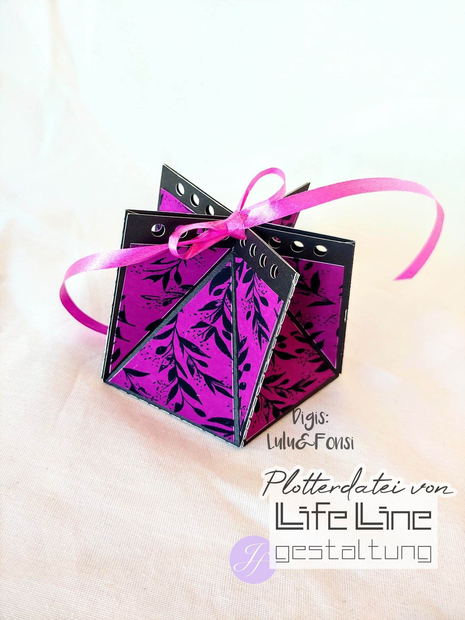 Plotterdatei SCHACHTEL MIT BAND svg + dxf - Sewando