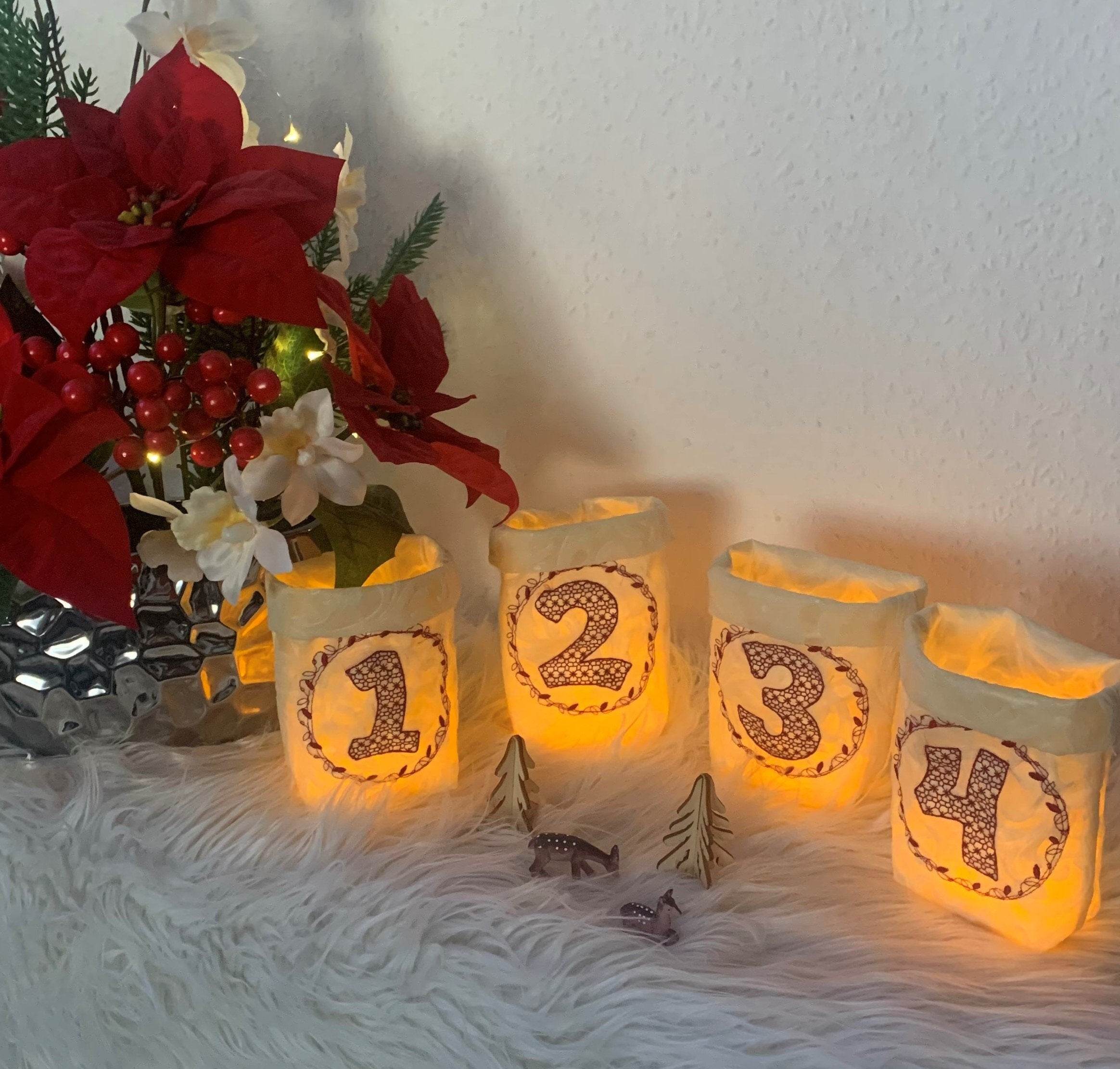 Stickdatei Weihnachten Lichtbeutel Adventszahlen Set 761 - Sewando