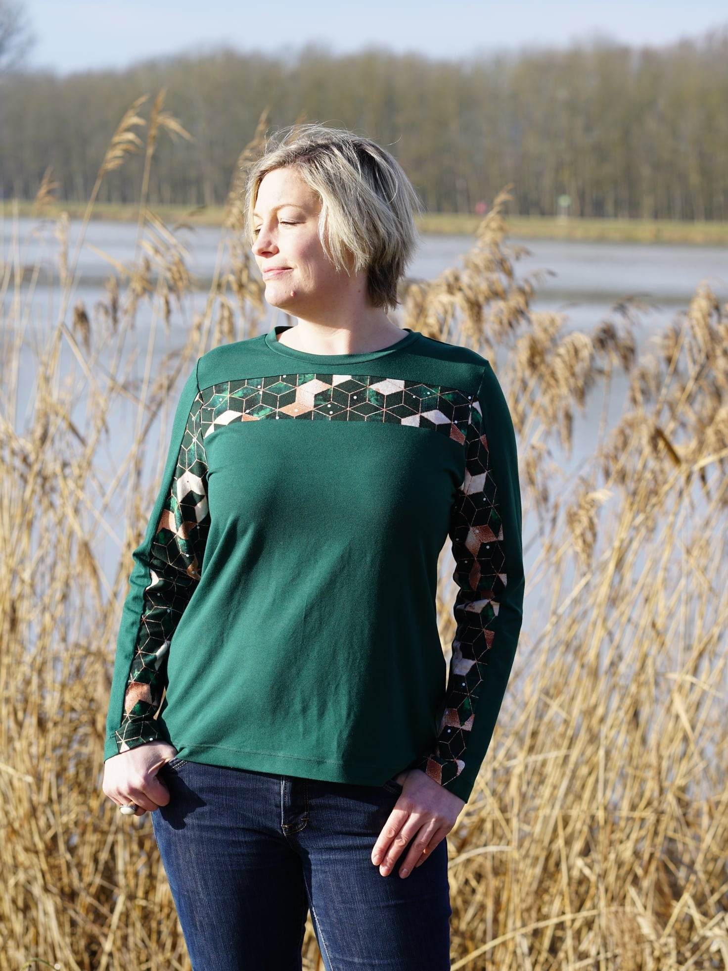 PDF-Schnittmuster Pullover Zora Gr. 32-54 mit 3 Längen: Cropped, Kurz, Lang - Sewando