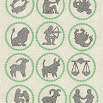 Stickdatei 12 Sternzeichen Zodiac Set 762 Doodle Rahmen Button - Sewando