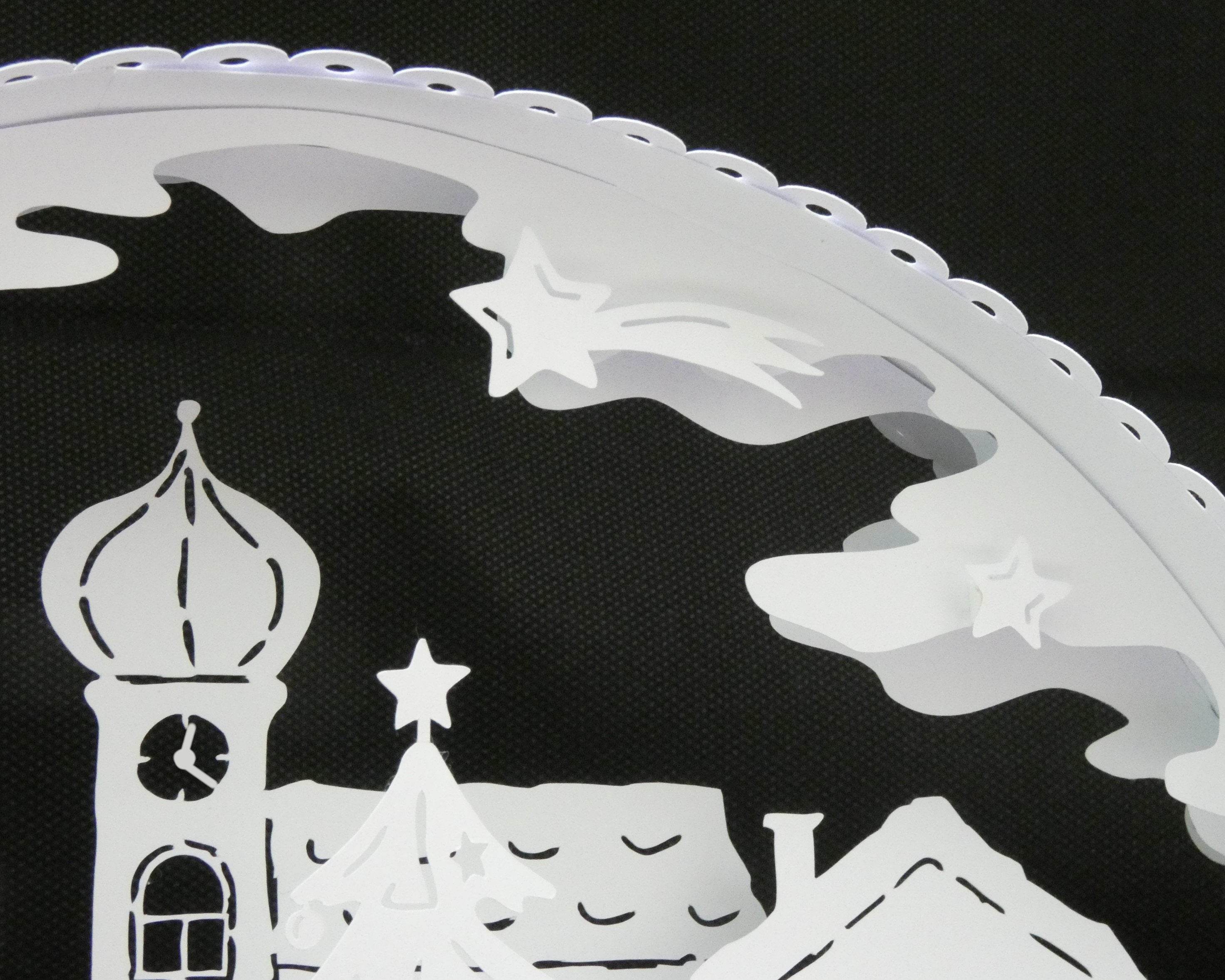 Plotterdatei SCHWIBBOGEN WEIHNACHTSDORF svg + dxf - Sewando