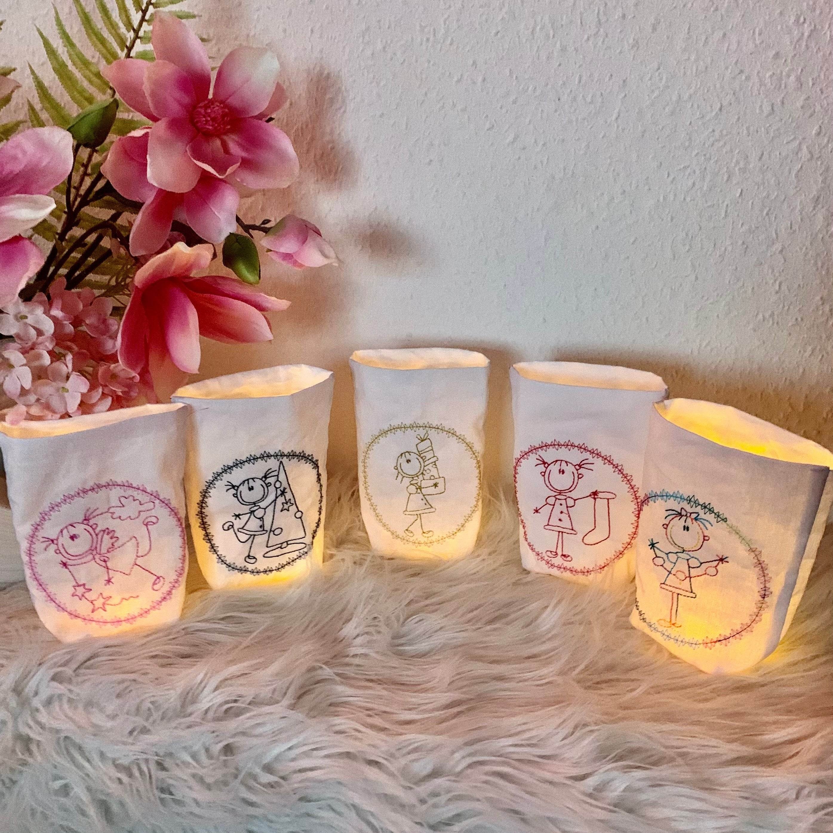 Stickdatei Strichmännchen Weihnachten, Lichtbeutel Set 761 - Sewando