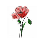 Stickdatei Klatschmohn - je zwei Varianten, 10x10 und 13x18, Mohn, Blume - Sewando