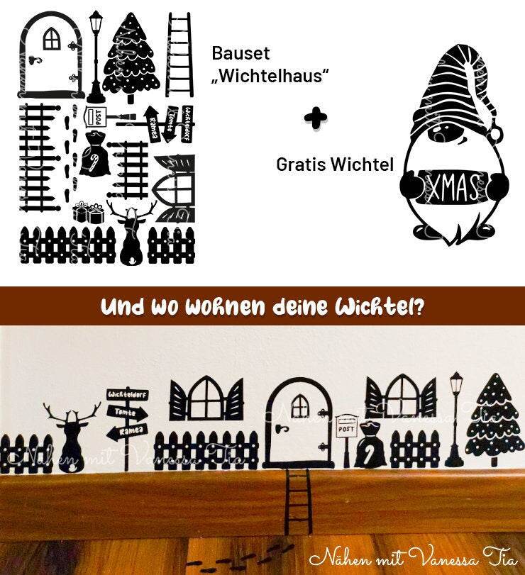Wichtelhaus | Wandtattoo Plotterdatei - Sewando