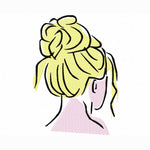 Stickdatei Frau, 10x10 und 13x18, Kopf, Dutt, Haare - Sewando