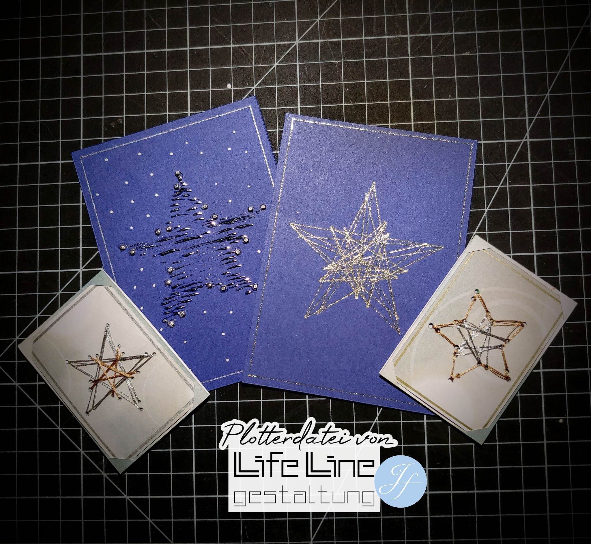 Plotterdatei WEIHNACHTSKARTE STERN svg + dxf - Sewando