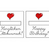 Stickdatei Geburtstag, Geldgeschenk, Gutschein, Rahmen 13x18, deutsch, englisch - Sewando