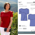 PDF-Schnittmuster Shirt Sia Gr. 32-54 | Feminin, mit Volant-Detail, 2 Ärmellängen - Sewando