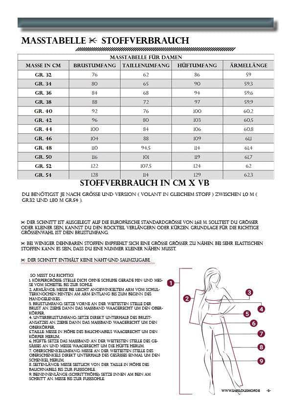 PDF-Schnittmuster Shirt Sia Gr. 32-54 | Feminin, mit Volant-Detail, 2 Ärmellängen - Sewando