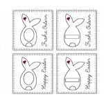 Stickdatei Ostern Geschenkbox, Geschenkkarte, Osterhase, Rahmen 13x18, deutsch, englisch - Sewando