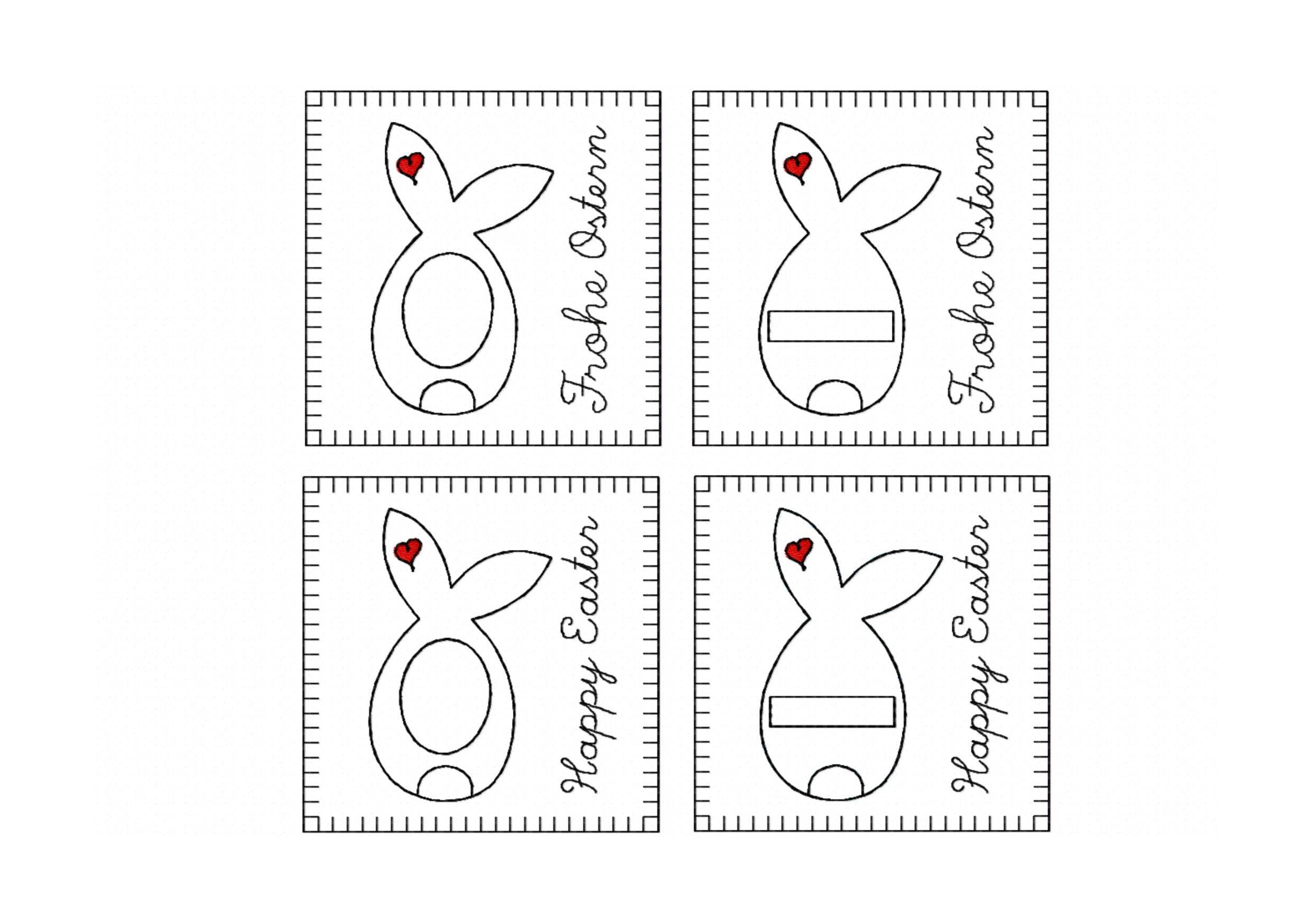 Stickdatei Ostern Geschenkbox, Geschenkkarte, Osterhase, Rahmen 13x18, deutsch, englisch - Sewando