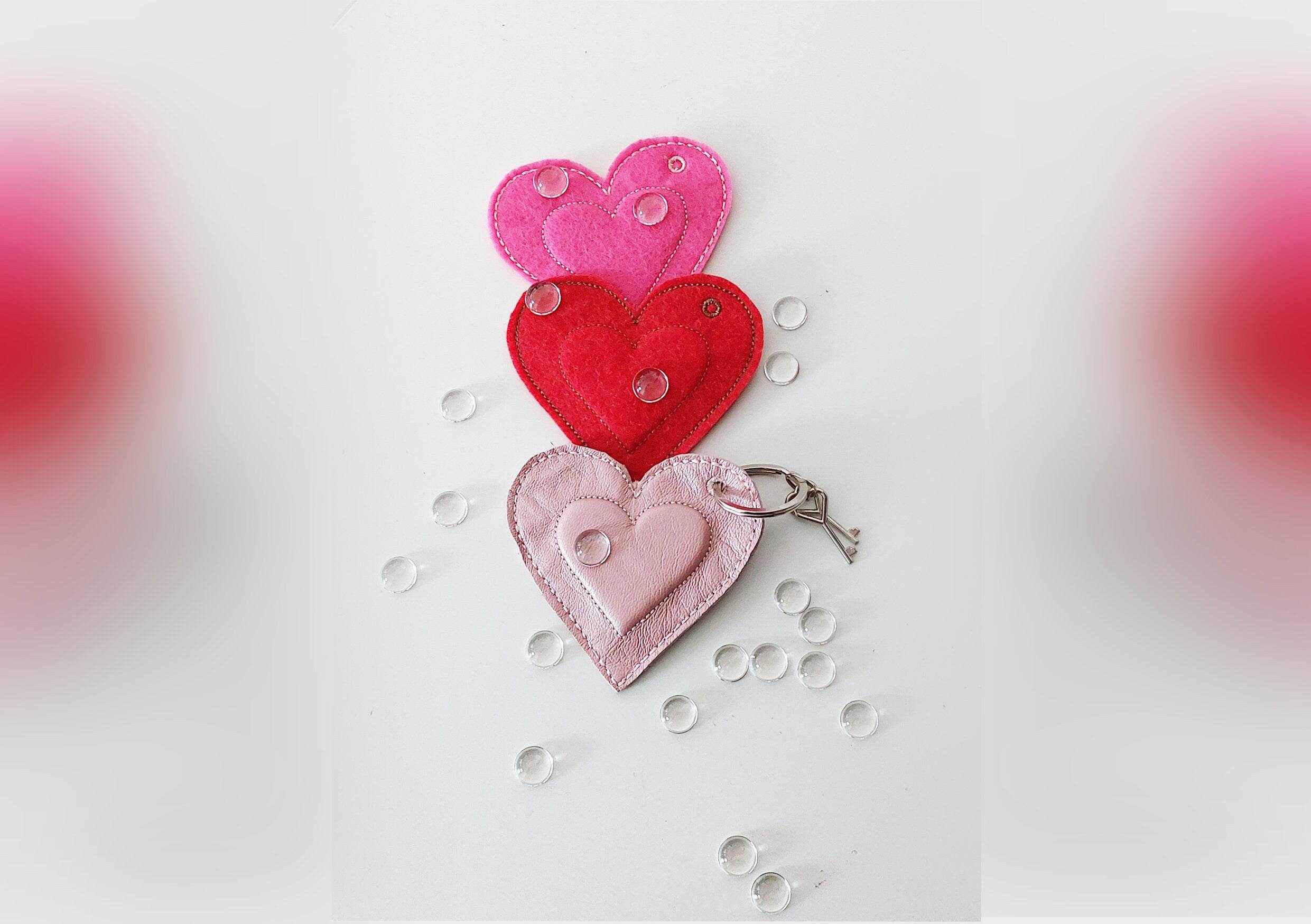 Stickdatei Anhänger Herz 3D - Rahmen ab 10 cm x 10 cm, Schlüsselanhänger, Taschenanhänger - Sewando