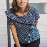 PDF-Schnittmuster Shirt Sia Gr. 32-54 | Feminin, mit Volant-Detail, 2 Ärmellängen - Sewando