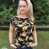 PDF-Schnittmuster Shirt Sia Gr. 32-54 | Feminin, mit Volant-Detail, 2 Ärmellängen - Sewando