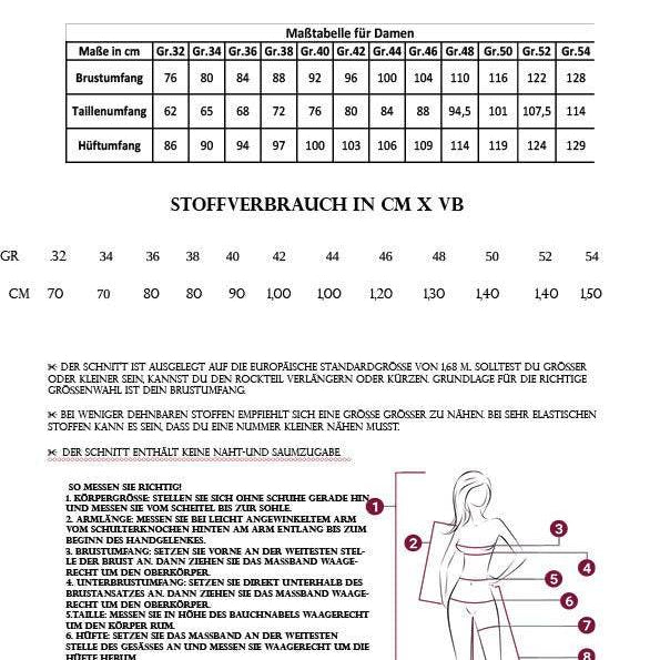 PDF Schnittmuster für Shirt Finja Größen 34-50 | Tulpenärmel & Stilvoll - Sewando