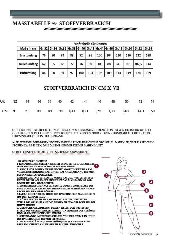 PDF Schnittmuster für Shirt Finja Größen 34-50 | Tulpenärmel & Stilvoll - Sewando