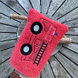 Feuerwehr Waschlappen Stickdatei  ITH 13x18 Waschhandschuh Anleitung in deutscher Sprache