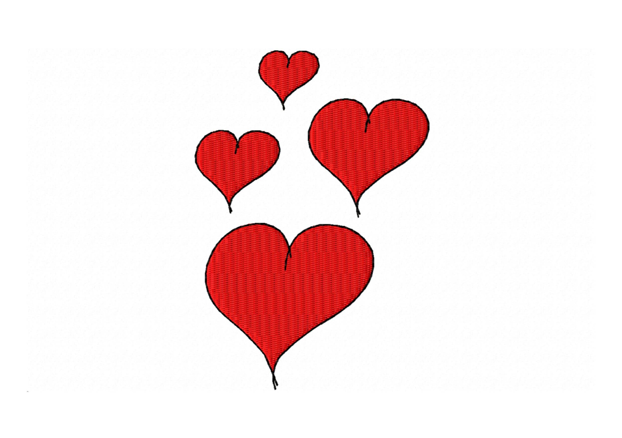 Stickdatei Herzchen, vier Größen, Valentinstag, Liebe, Love - Sewando