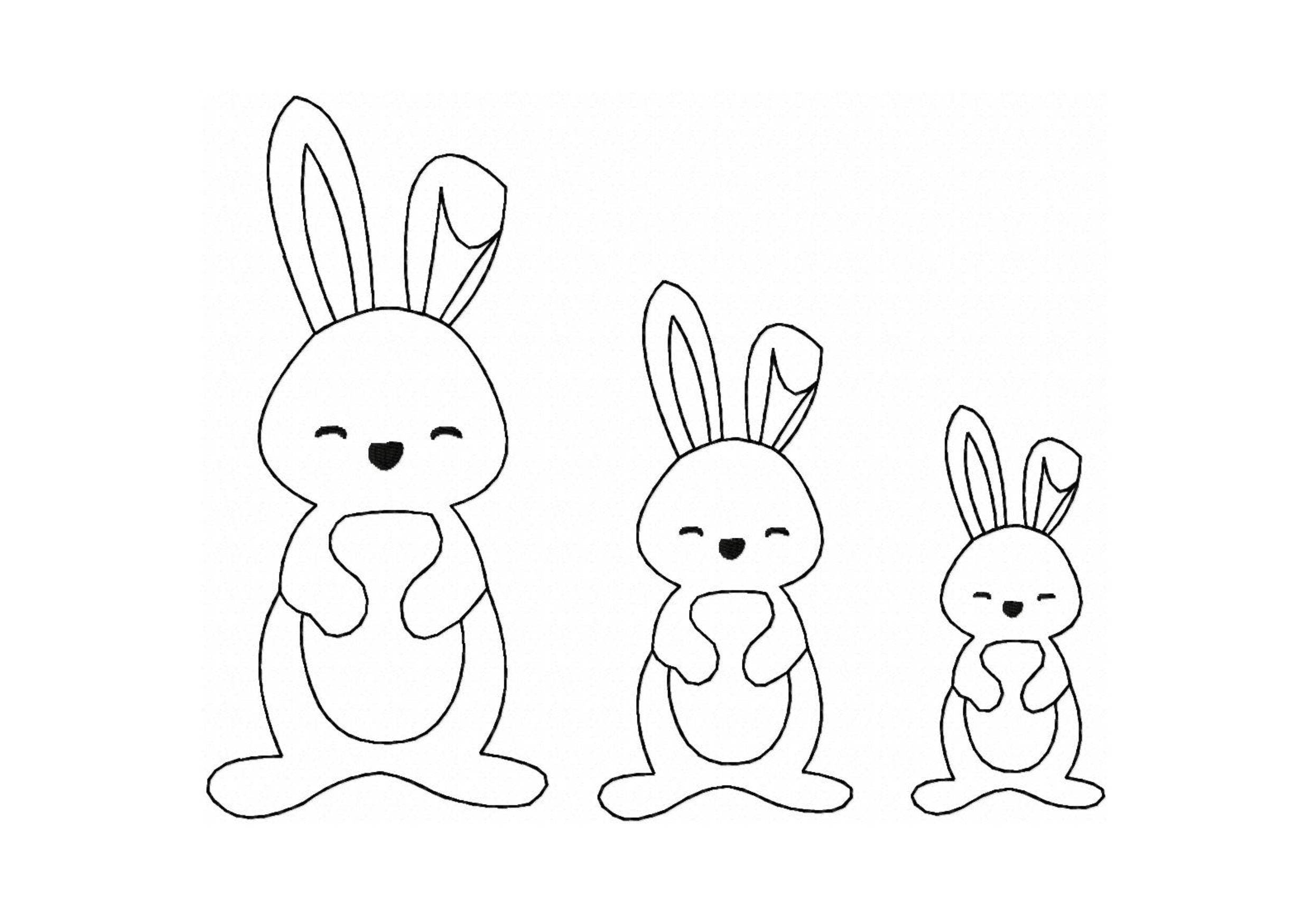 Stickdatei Hase, LineArt, Redwork, Silhouette, 3 Größen, 3 Stichvarianten, 9 Dateien, Hase, Ostern - Sewando