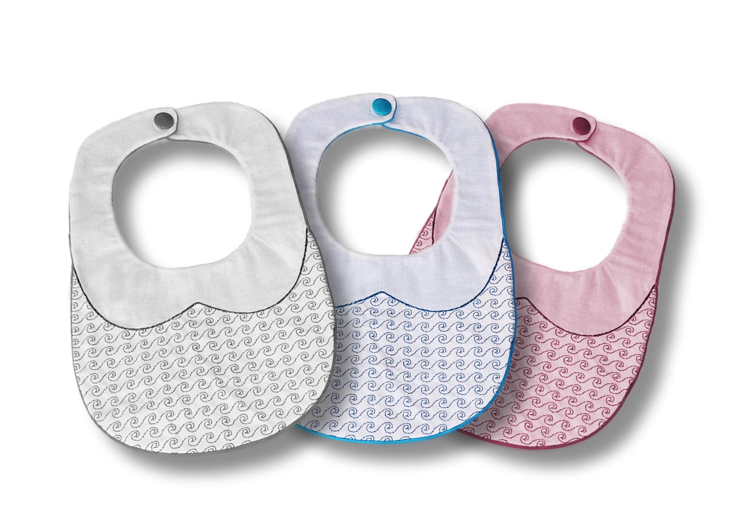 Stickdatei Latz Kragen ITH zwei Größen, 16x26 und 18x30, Baby, Kind, Lätzchen - Sewando