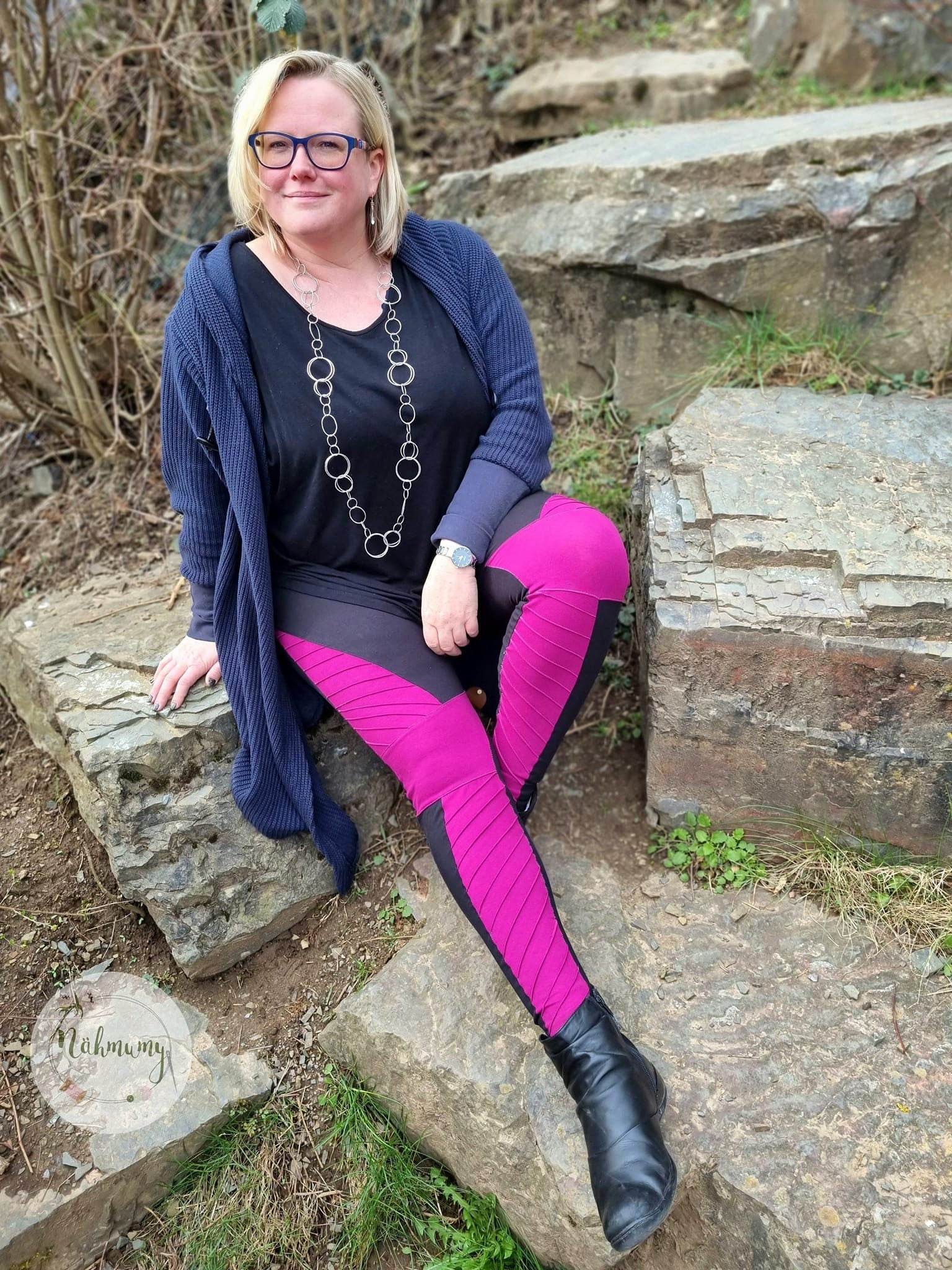 PDF-Schnittmuster Bikerleggings Coco – Gr. 32-54 Coole Biesen-Optik - Sewando