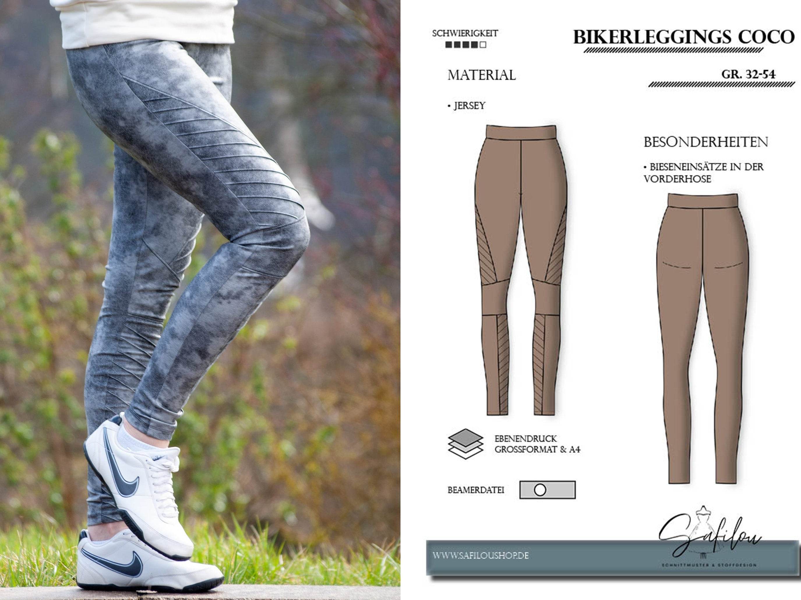 PDF-Schnittmuster Bikerleggings Coco – Gr. 32-54 Coole Biesen-Optik - Sewando