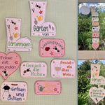 Stickdatei Garten Gartenregeln In the Hoop Maschinenstickerei Set 834 Anhänger - Sewando