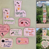 Stickdatei Garten Gartenregeln In the Hoop Maschinenstickerei Set 834 Anhänger - Sewando