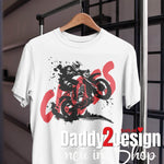 CROSS MotorCross supercooles Plottmotiv einfarbig bis 3 Farbig Plotter und Laser-Datei als SVG und DXF - Sewando
