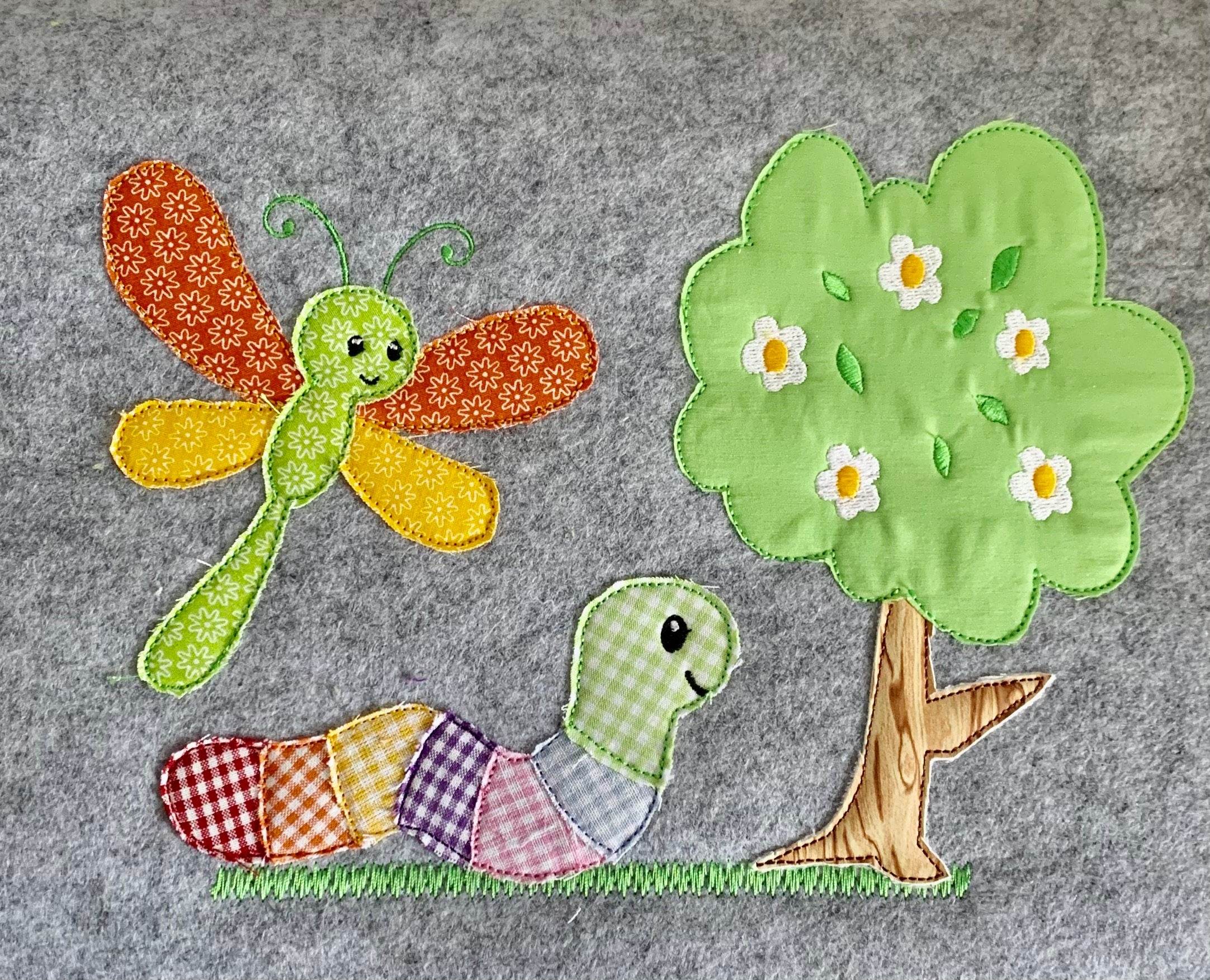Stickdatei Regenwurm Applikation Set 860 - Sewando