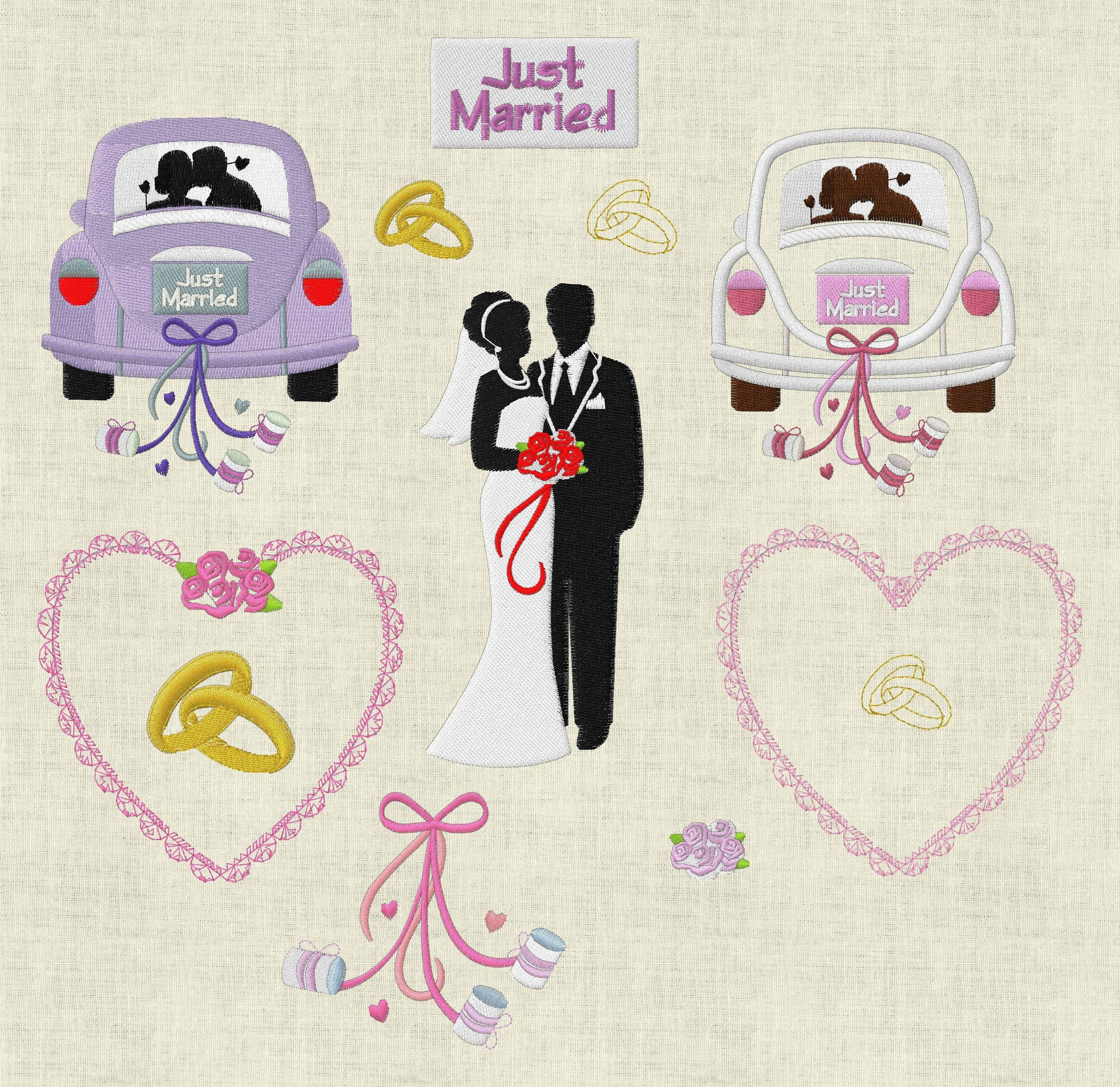 Stickdatei Hochzeit Set 305 - Sewando