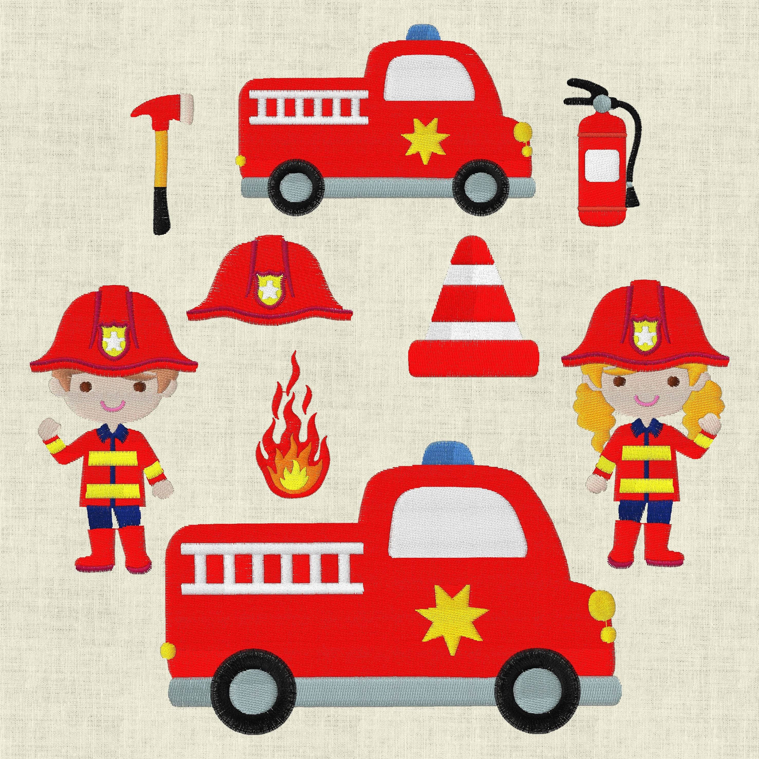 Stickdatei Feuerwehr Feuerwehrauto Auto Set 565/2 - Sewando