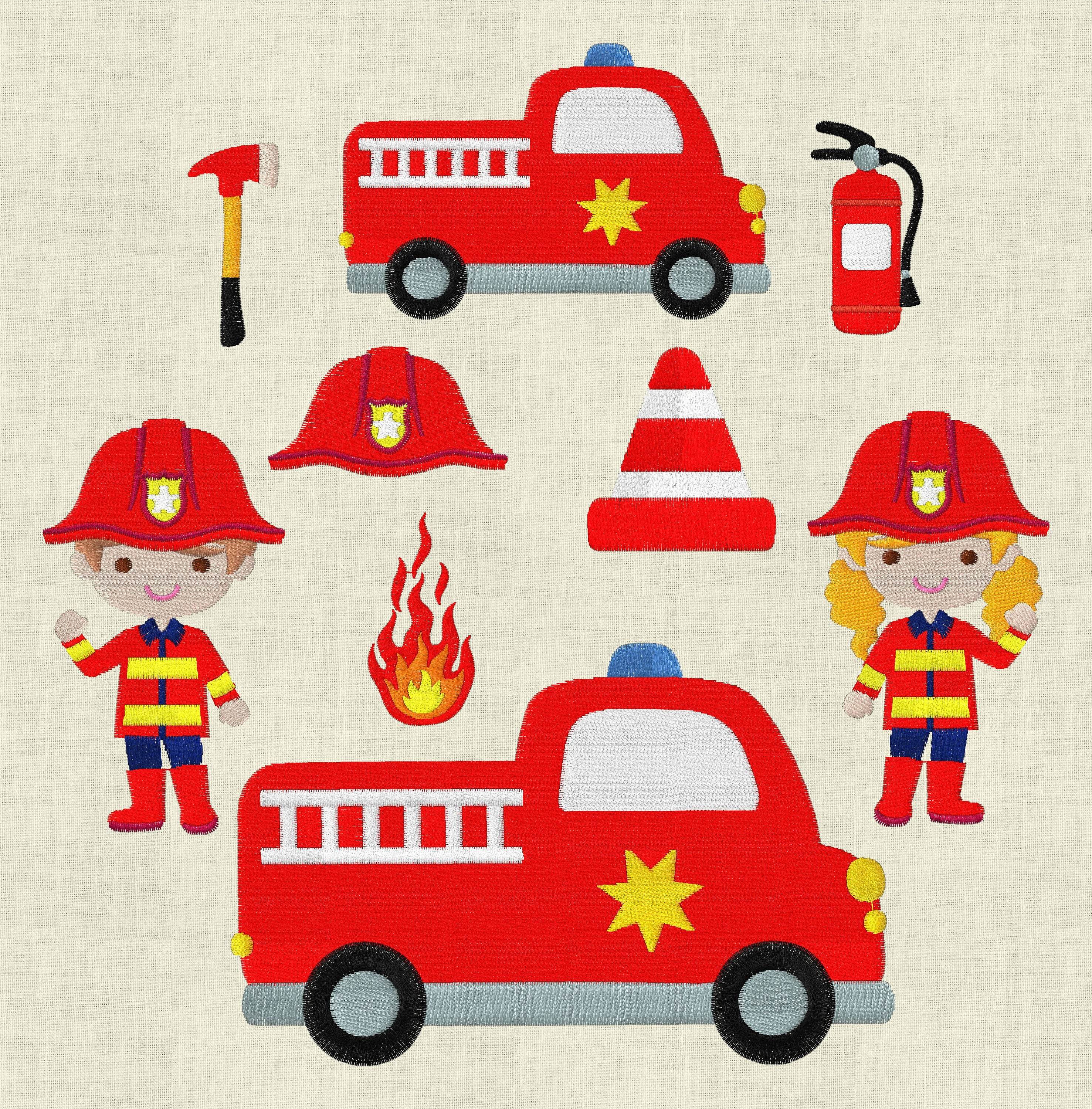 Stickdatei Feuerwehr Feuerwehrauto Auto Set 565/2 - Sewando