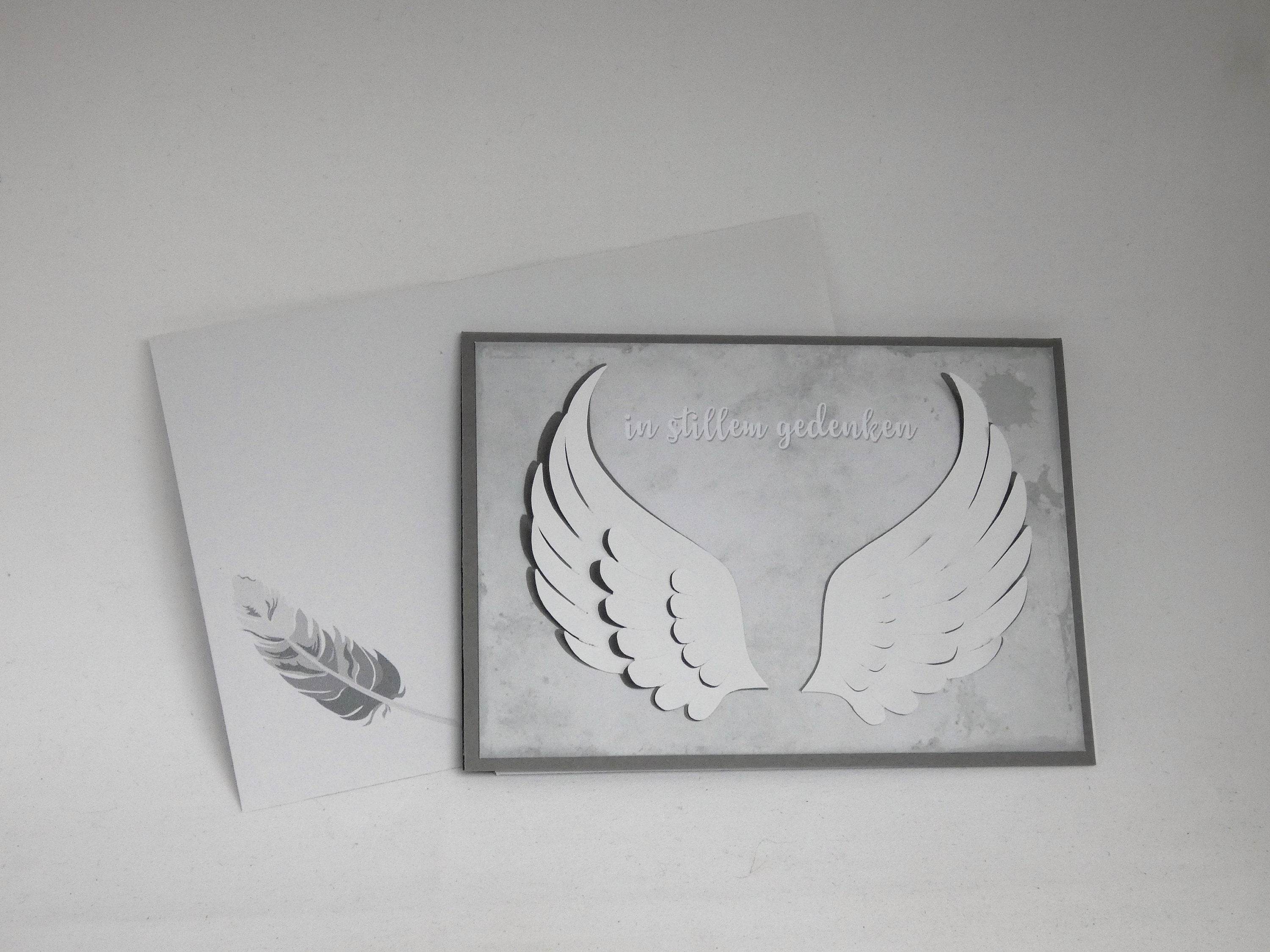 Plotterdatei TRAUERKARTE FLÜGEL svg + dxf - Sewando