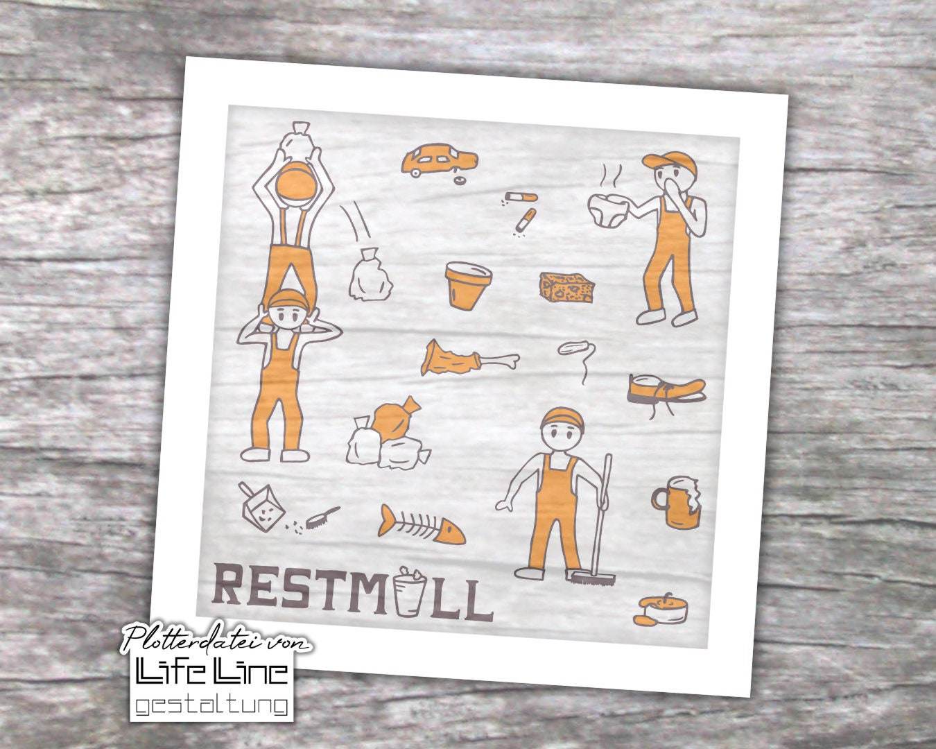 Plotterdateien-Bundle ALLE MÜLLMÄNNCHEN svg + dxf - Sewando