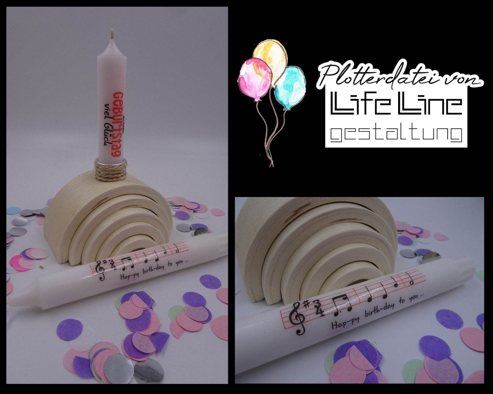 Plotterdatei HAPPY BIRTHDAY svg + dxf - Sewando