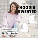 Sweater, Hoodie Damen ALLDAY HOODIE, Gr. 32-50, PDF Schnittmuster - Sewando