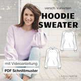 Sweater, Hoodie Damen ALLDAY HOODIE, Gr. 32-50, PDF Schnittmuster - Sewando