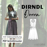 Dirndl DONNA mit angeschnittenem Tropfenausschnitt, Gr. 32-50, PDF Schnittmuster