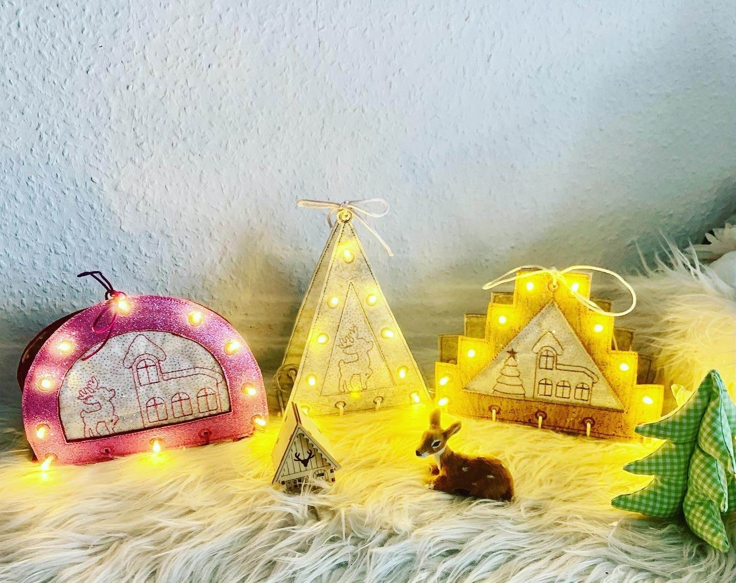 Stickdatei Lichtbogen Schwibbbogen Weihnachten Set 889 Fensterdeko - Sewando