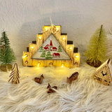 Stickdatei Lichterbogen Schwibbogen Treppe Winderdorf mit Kirche Set 890 Maschinenstickerei Weihnachten - Sewando
