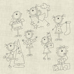 Stickdatei Strichmännchen Weihnachten Doodle Set 494 - Sewando