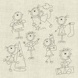 Stickdatei Strichmännchen Weihnachten Doodle Set 494 - Sewando