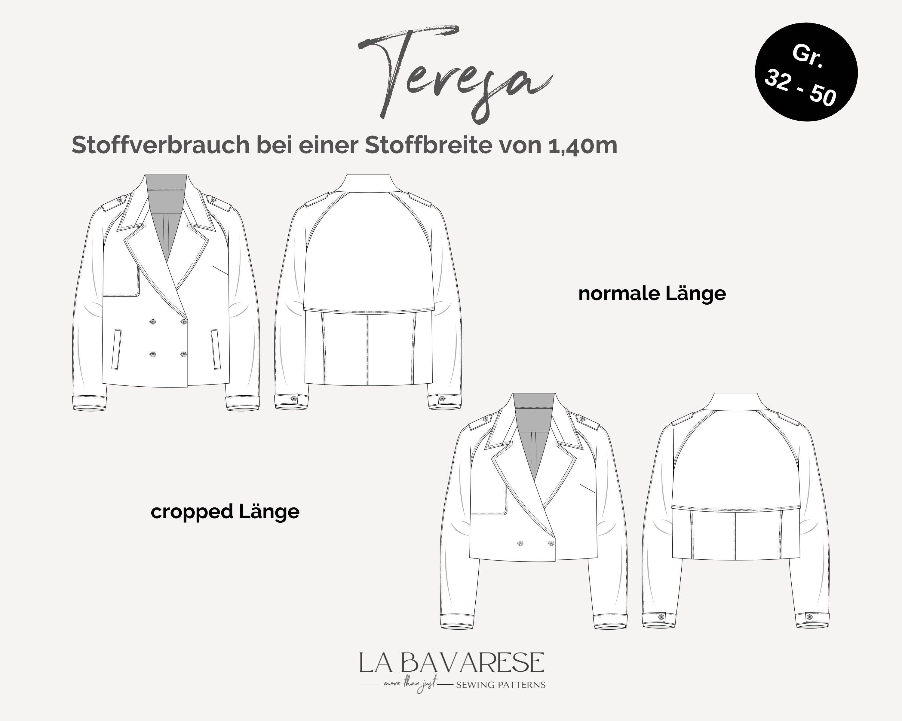Trenchjacke TERESA, Gr. 32-50, PDF Schnittmuster - Sewando